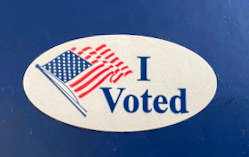 i voted sticker with american flag