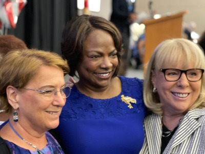 tami johnson and friend stacey with val demings